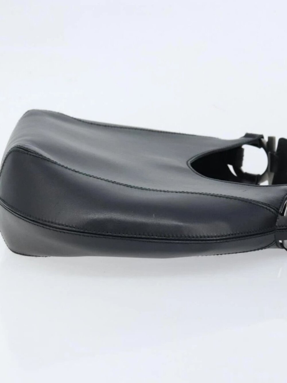 Salvatore Ferragamo Shoulder Bag Leather Black Auth ka2654A - Picture 4 of 16